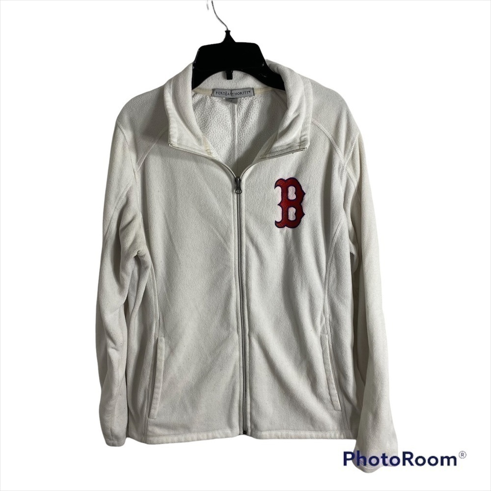 Boston Redsox Full Zip Fleece Sweatshirt Large Port Authority Red